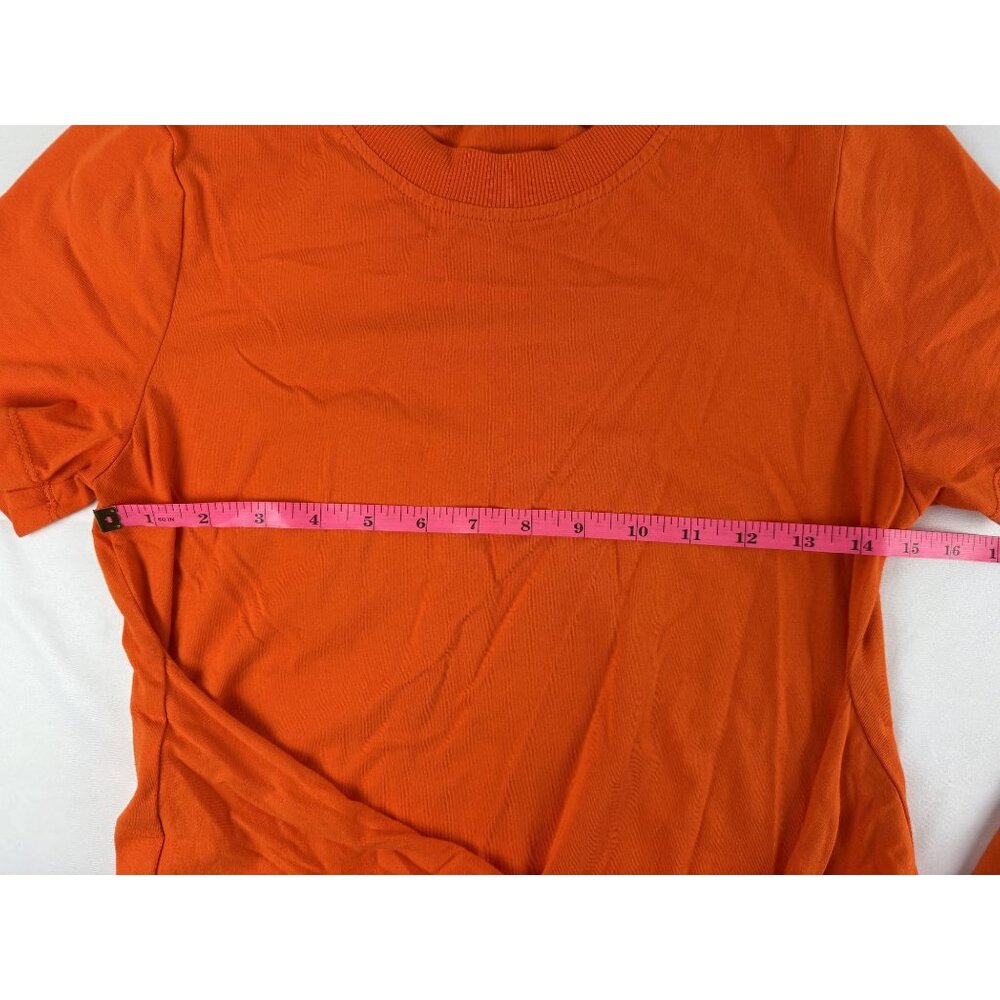 Alice + Olivia Orange Evie Tie Waist Shirt Dress Cotton Relaxed Fit Size XS Mini - Picture 9 of 9